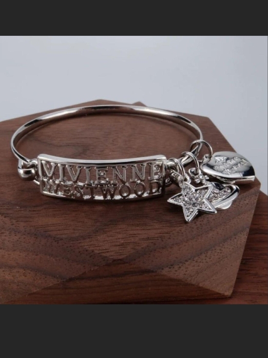 Vivienne Westwood Jewelry - New Vivienne Westwood Silver Tone Logo Bracelet with Star & Heart Charms
